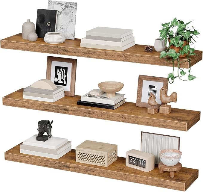 RALGEND Floating Shelves for Wall, 39.4" Long Wall Shelf Set of 3 - Image 9