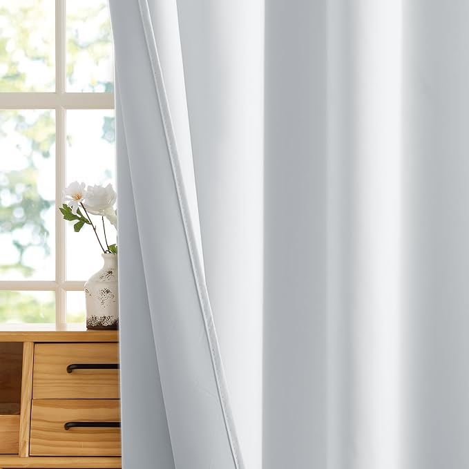 RYB HOME 100% Blackout Basement Curtains Over Sink 36 inches Long, Heat & UV - Image 4