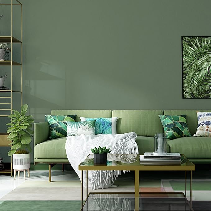 Yancorp 16"x394" Matte Sage Green Peel and Stick Wallpaper Removable Contact - Image 2