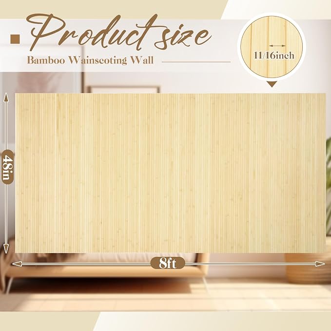 Juexica 1 Pcs Natural Bamboo Wall Panel - Image 2