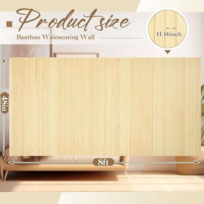 Juexica 2 Pcs Natural Bamboo Wall Panel - Image 2