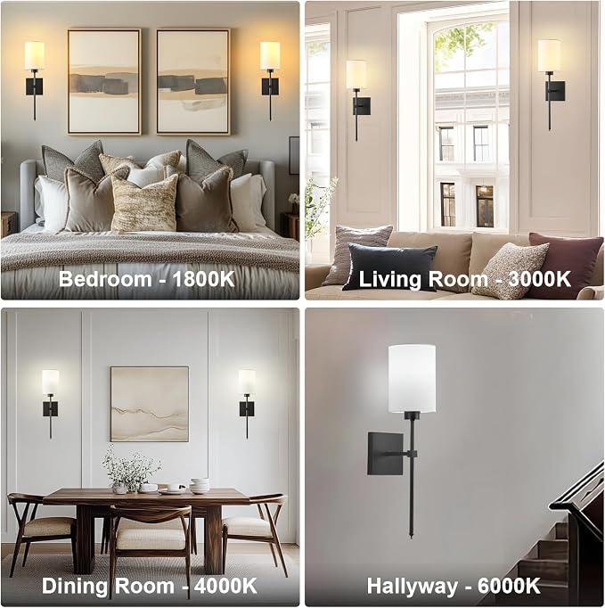 KARTOOSH Battery Operated Wall Sconce Set of Two, Wireless Rechargeable Wall - Image 8