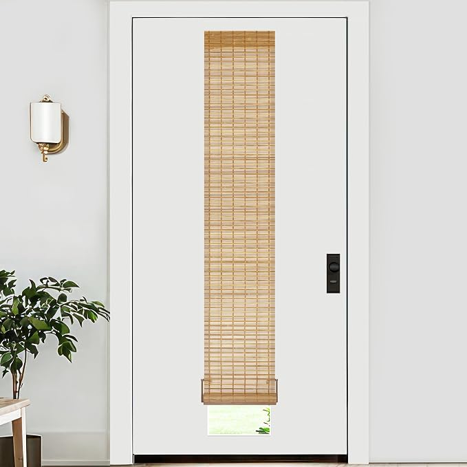 LazBlinds No Tools No Drill Bamboo Roller Shades, Cordless Bamboo Blinds by LazBlinds