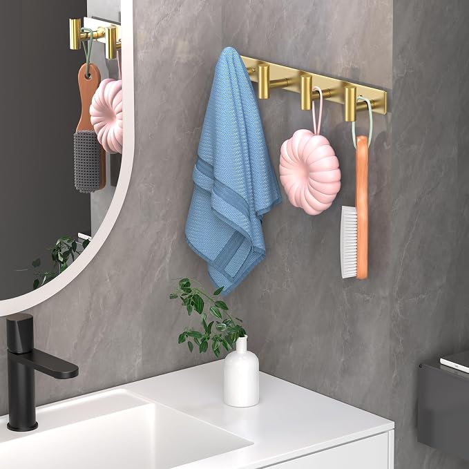 Wall Mounted Coat Rack-4 Hooks, Heavy Duty Stainless Steel Wall Hooks - Image 5
