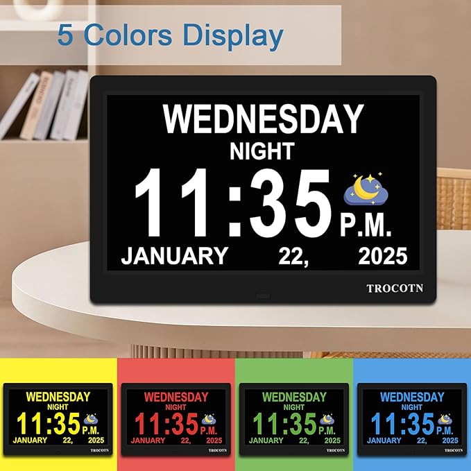 TROCOTN Dementia Clocks, Large Display Calendar Alarm Clock - Image 4