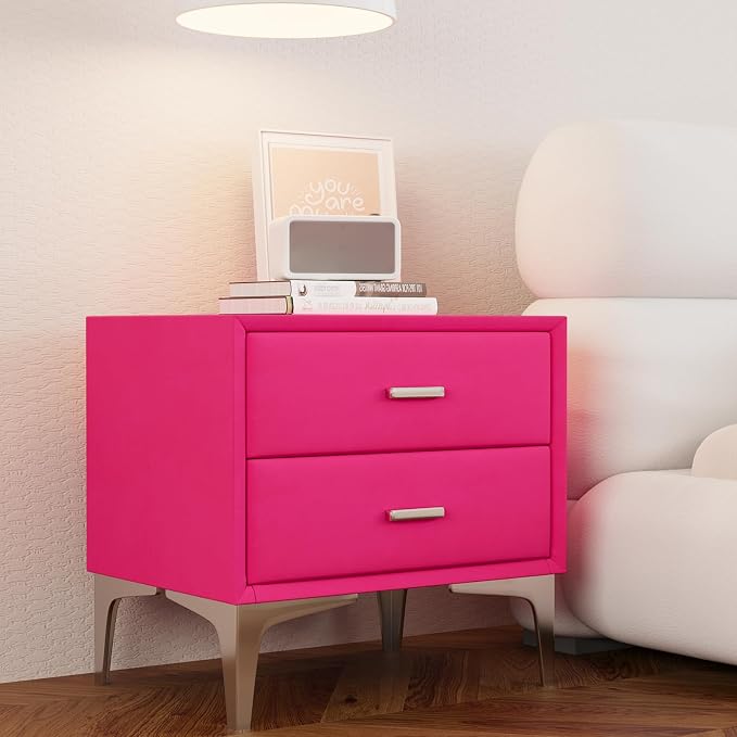 VEELIKE Hot Pink Velvet Fabric Wallpaper Peel and Stick Soft Felt Drawer Liners - Image 5