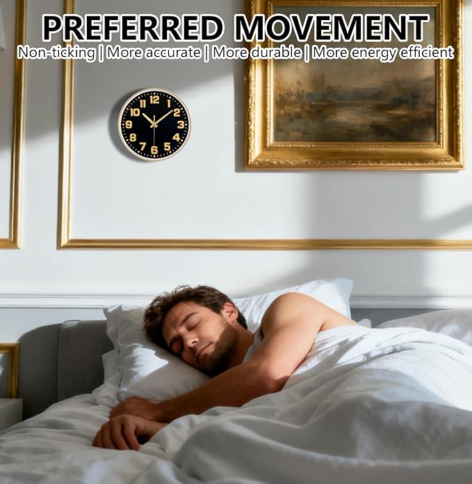 Modern Silent Wall Clock, 10inch Non-Ticking Analog Battery Operated Clock - Image 4