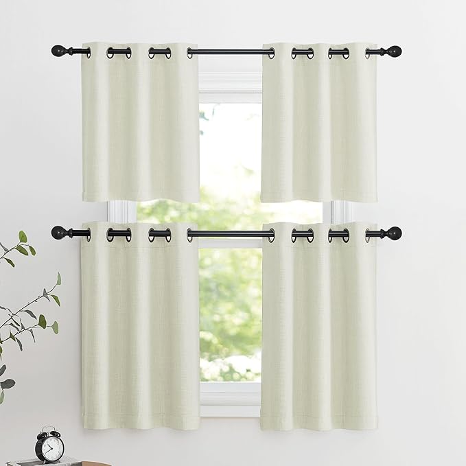 NICETOWN 24 inch Long Blackout Tiers, Farmhouse Grommet Half Window Curtains - Image 7