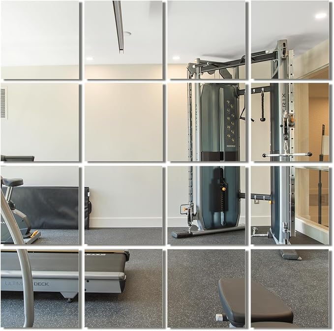 Delma Frameless Mirror Tiles 12"x10"x16 Pcs Wall Mounted, Shatter Resistant by Delma
