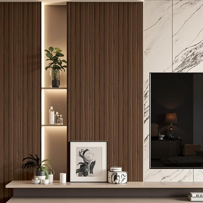 WPC Slat Wall Paneling, TV Background, Living Room, 94.5 x 6 in - Image 7