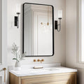 USHOWER Bathroom Mirrors for Over Sink, Metal Frame Rectangle Mirror, Modern by USHOWER