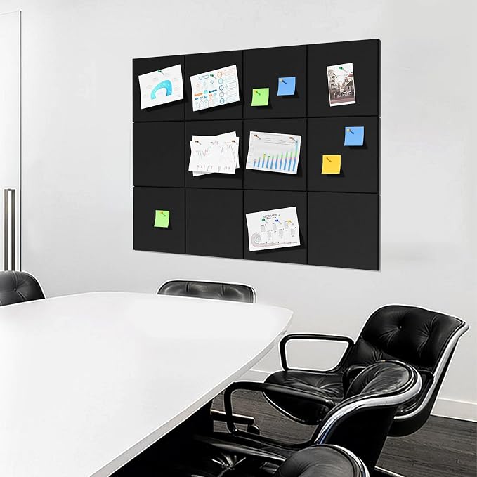MaxGear Large Cork Board for Wall 48" x 36" Black Bulletin Board, 12 Pack Felt - Image 7