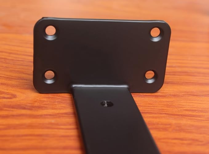2 Pack - 8 inch Black Hidden L Shelf Bracket Iron Floating Shelf Brackets - Image 7