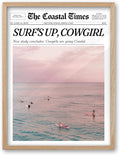 iHery Small Framed Trendy Coastal Cowgirl NewsPaper Wall Art Prints, Western by iHery