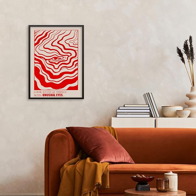 Medpol Retro Red Abstract Eye Canvas Wall Art Vintage Hippie Trippy Poster - Image 7