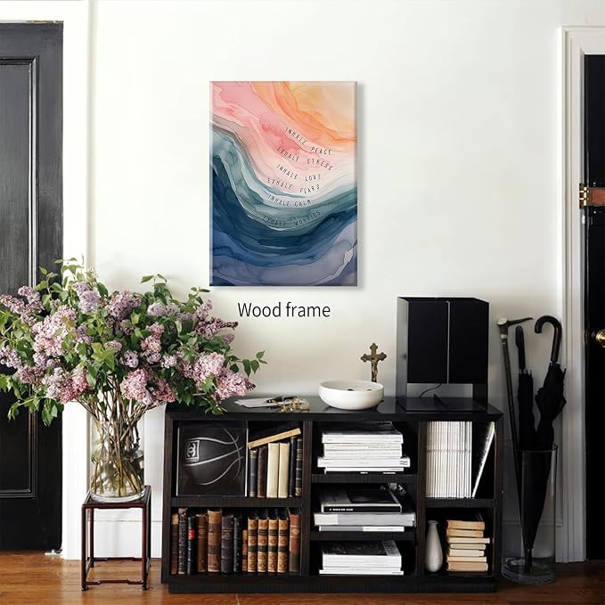 Mental Health Poster Inhale Exhale Meditation Wall Art 16x24 inch Framed - Image 3