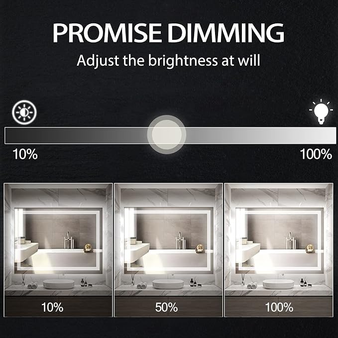 32x24 inch Wall Mounted LED Bathroom Mirror - Image 3