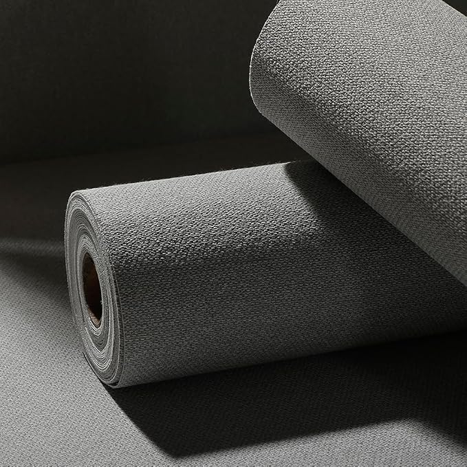 Gray Peel and Stick Wallpaper Slight Velvety Feeling Woven Fabric Grasscloth - Image 2