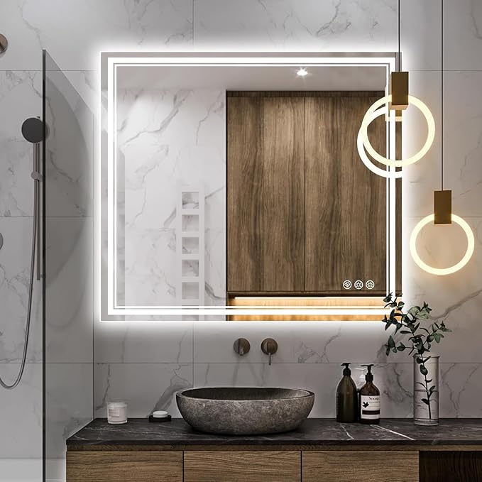 Ratsamee 40x36 Inch LED Bathroom Mirror by RATSAMEE