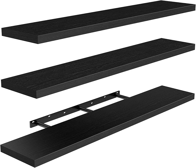 AMADA HOMEFURNISHING 47.2" L Floating Shelves, Wall Shelves Set of 3 by AMADAHOMEFURNISHING
