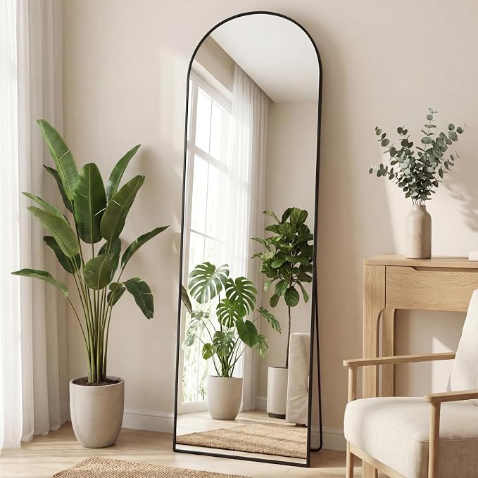 Sweetcrispy 58"x19" Arched Full Length Mirror, Leaning or Standing Full Body - Image 7