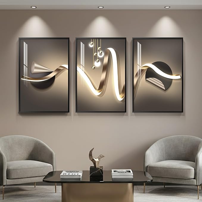 Large Framed Modern Luxury Black and Gold Abstract Wall Art - Image 3