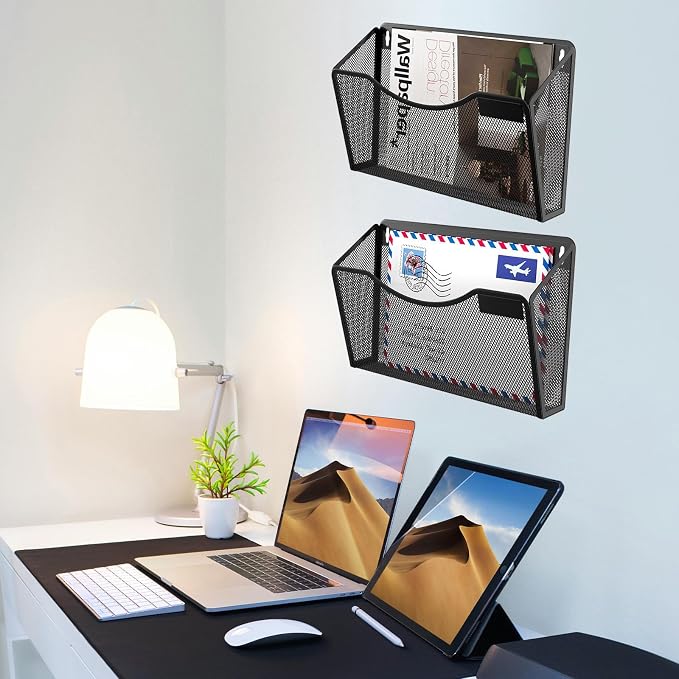 Gawerk 6 Pack Wall File Organizer, Mesh Wall File Pocket Mail Organizer Hanging - Image 5