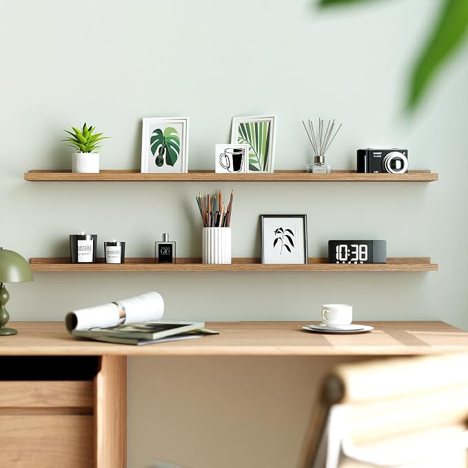 Long Floating Shelves for Wall Decor, Long Wall Mounted Storage Shelf for - Image 2
