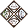 Wocred Set of 4 Mirrors Square Wall Mirror, Gorgeous Rustic Farmhouse Accent by Wocred