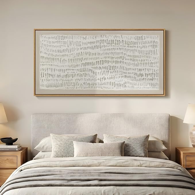 Large Framed Neutral Abstract Wall Art - Image 2