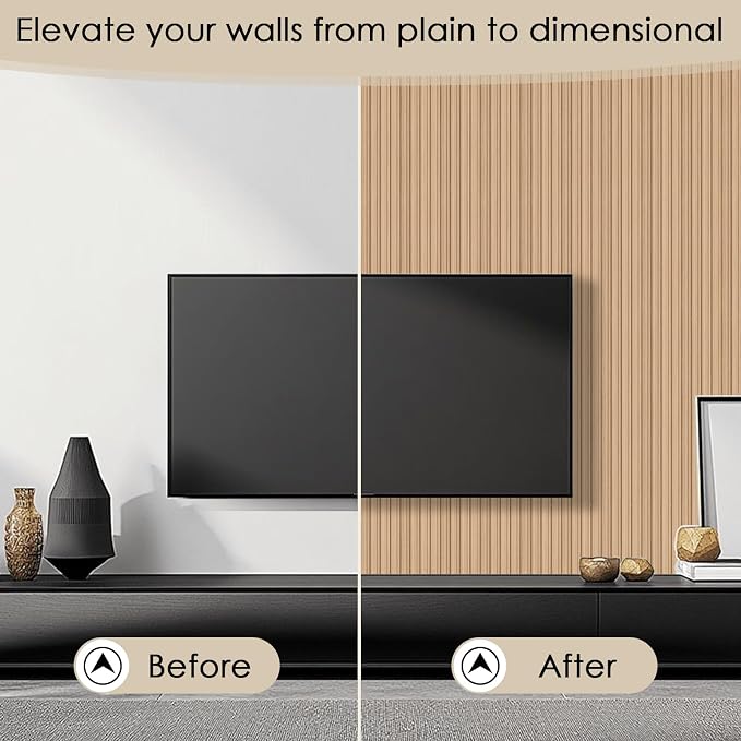 16-Pack 3D Soundproof Slat Wall Panels, Modern Faux Wood Wall Cladding - Image 3