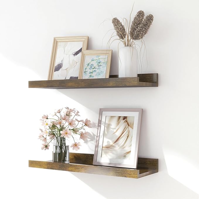 Floating Shelves for Wall Decor, Wall Mounted Wood Storage Shelf for Bedroom by Unknown