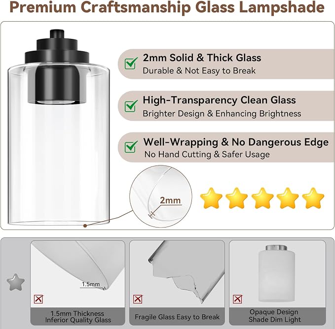 5-Light Matte Black Bathroom Light Fixtures, Bathroom Vanity Lights Over Mirror - Image 3
