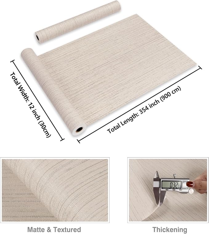 CRE8TIVE Cream White Grasscloth Peel and Stick Wallpaper White Grasscloth - Image 8
