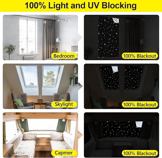 FADOTY 100% Blackout Window Cover Film, Portable Black Out Curtains - Image 7