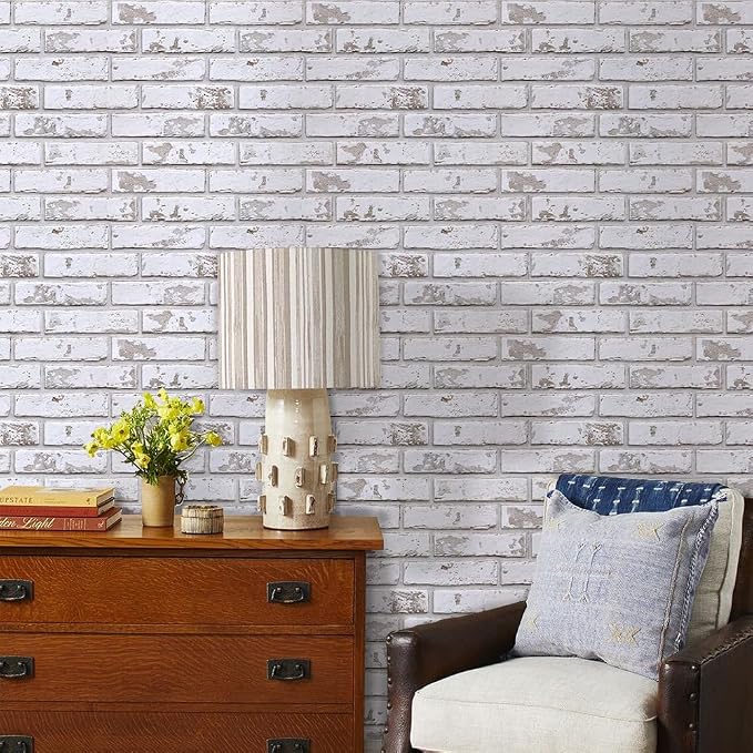 Commomy 3D Peel and Stick Brick, Ultralight Thin PVC Faux Brick Wall Panels - Image 3