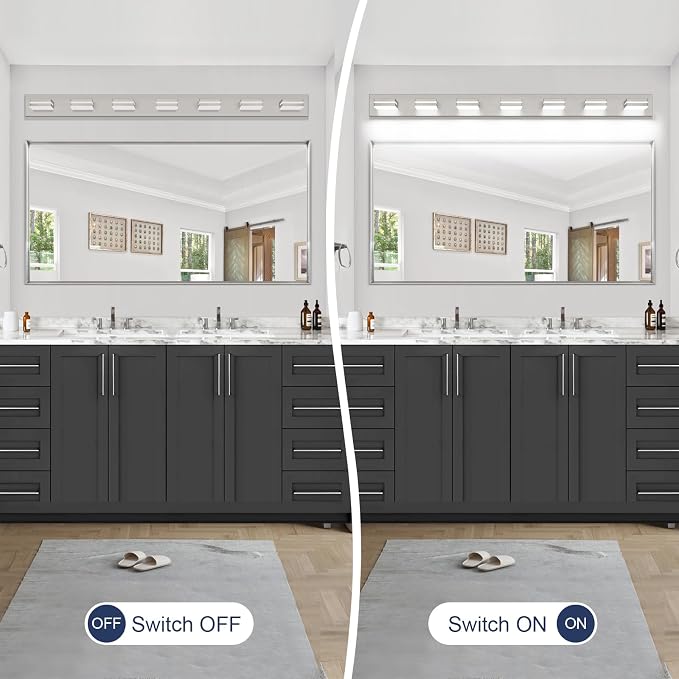SineRise LED Modern Bathroom Vanity Light Fixtures, Brushed Nickel Modern - Image 5
