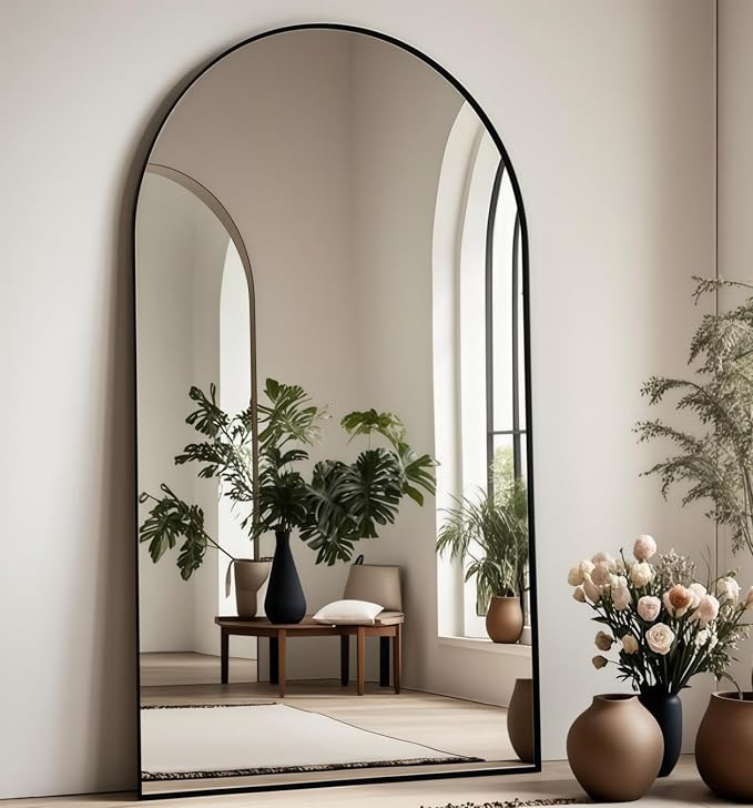 Prywot Arched Full Length Mirror, Modern Full Body Mirrors - Image 2