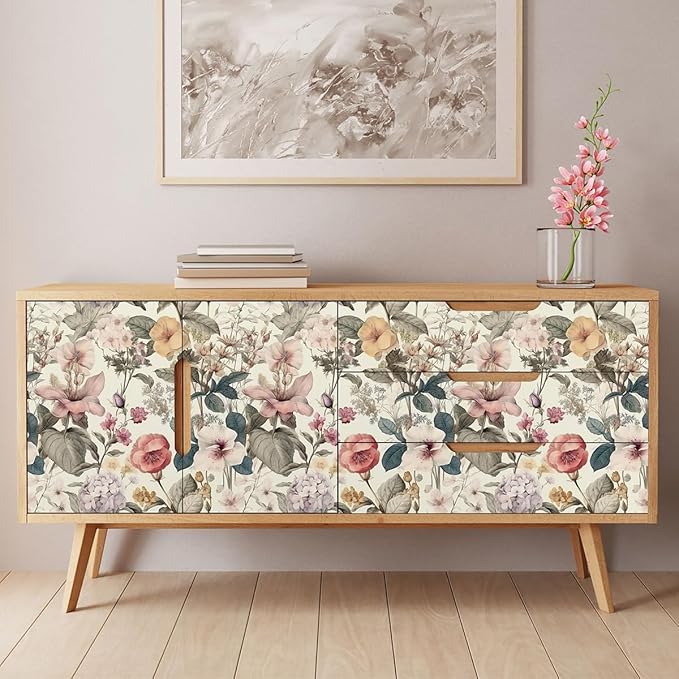 Jeweluck Floral Wallpaper Peel and Stick Vintage Floral Contact Paper Peel and - Image 3