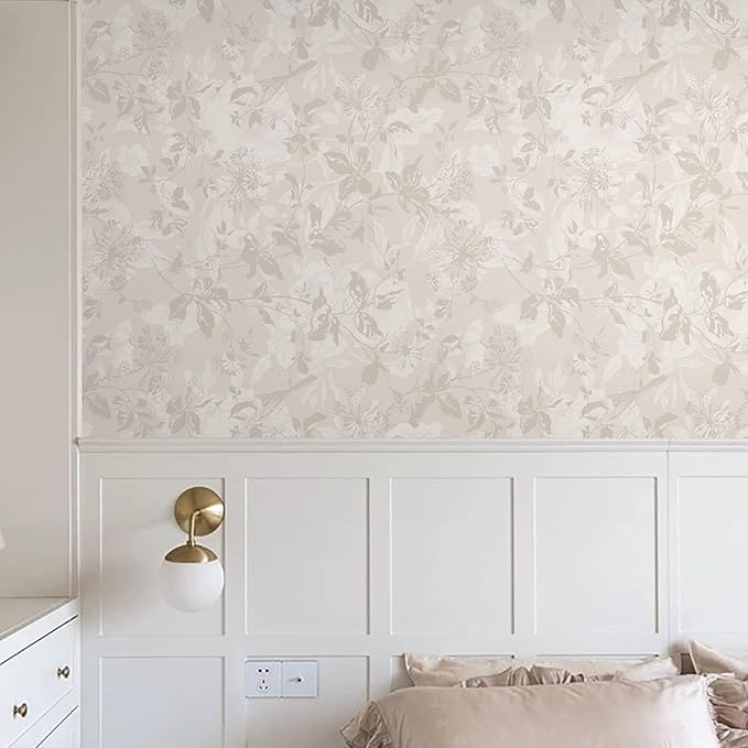 Heroad Beige Brown Wallpaper Floral Wallpaper Peel and Stick Boho Contact Paper - Image 5