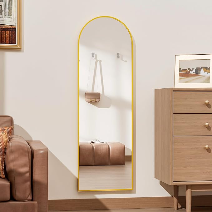 Rowjut Full Length Door Mirror, Wall Mounted Wall & 48"X14"Arched Behind Door by Rowjut