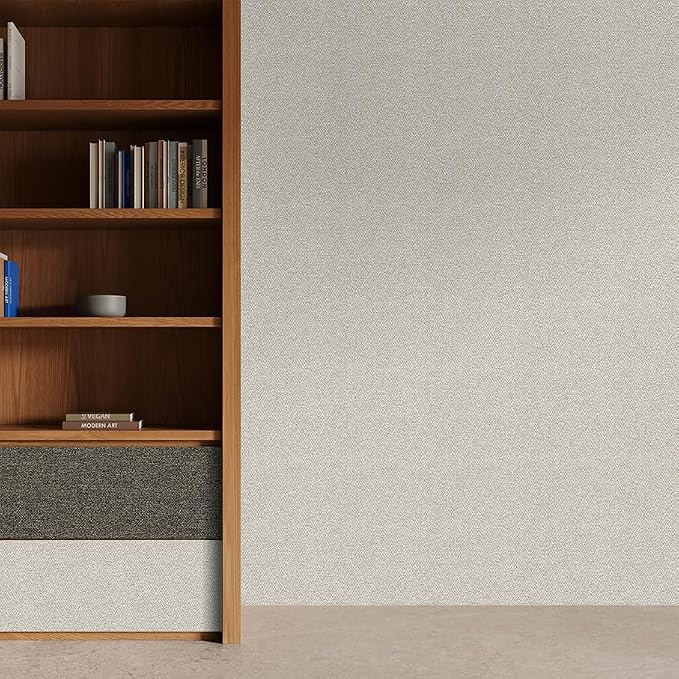 Beige Peel and Stick Wallpaper Slight Velvety Feeling Woven Fabric Grasscloth - Image 5
