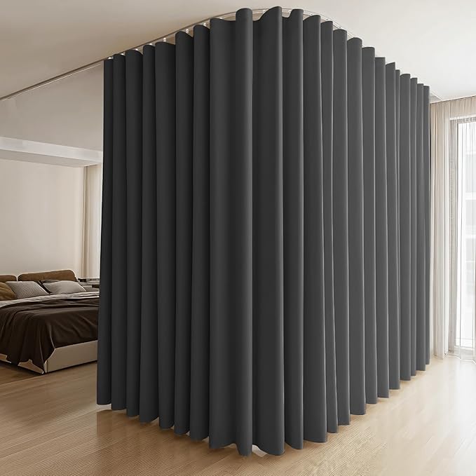 MaKefeile Room Divider Curtains & Flexible Bendable Tracks Set, Privacy by Makefeileshade
