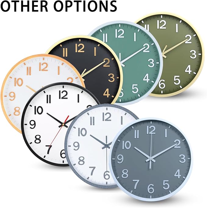 Wall Clocks Battery Operated 12 inch Modern Wall Clock, Silent Non Ticking Wall - Image 9