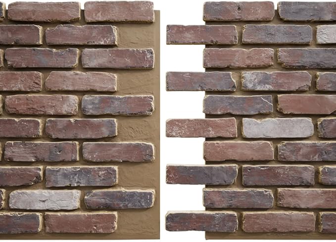 EverStone Aged Brick Faux Brick Panel, 46 7/8"W x 27"H x 1 1/4"D, Smokey Rose - Image 8