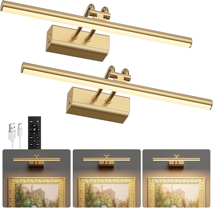 Battery Operated Wall Light for Living Room, 4000mAh Picture Light for Wall Set by Percantis