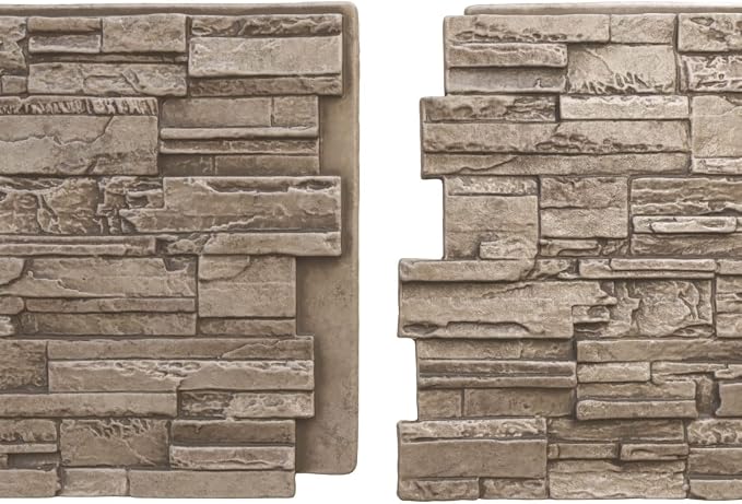 EverStone Cascade Faux Stone Panel, 48 5/8"W x 24 3/4"H x 1 1/4"D, Soft Ash - Image 8