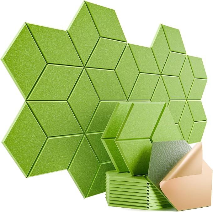 12 Pack Self-Adhesive Acoustic Panels 12" X 10" X 0.4" by Dailycooper