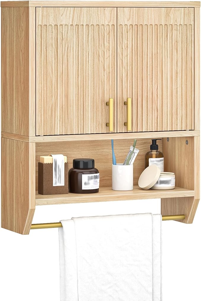 HOOBRO Fluted Medicine Cabinet, Farmhouse Bathroom Wall Cabinet - Image 8