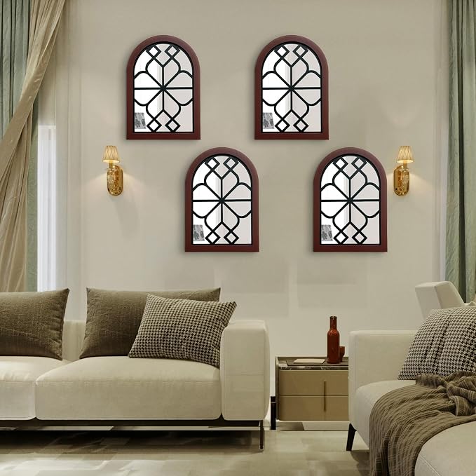 ZEXUIRU 4 Set. Rustic Wall Mirrors - Image 2